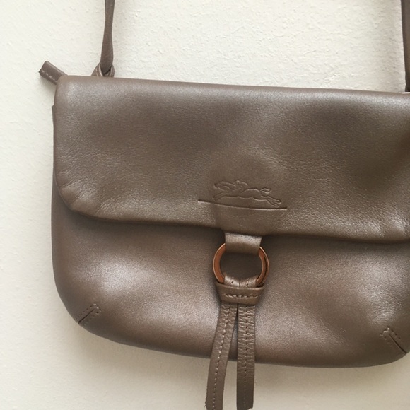 Longchamp Handbags - Longchamp Crossbody Beige Leather Mini Bag